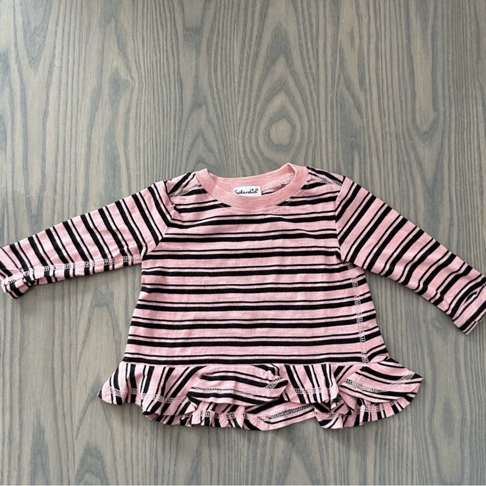 SPLENDID BABY GIRL STRIPE TEE WITH RUFFLE - Picture 2 of 3